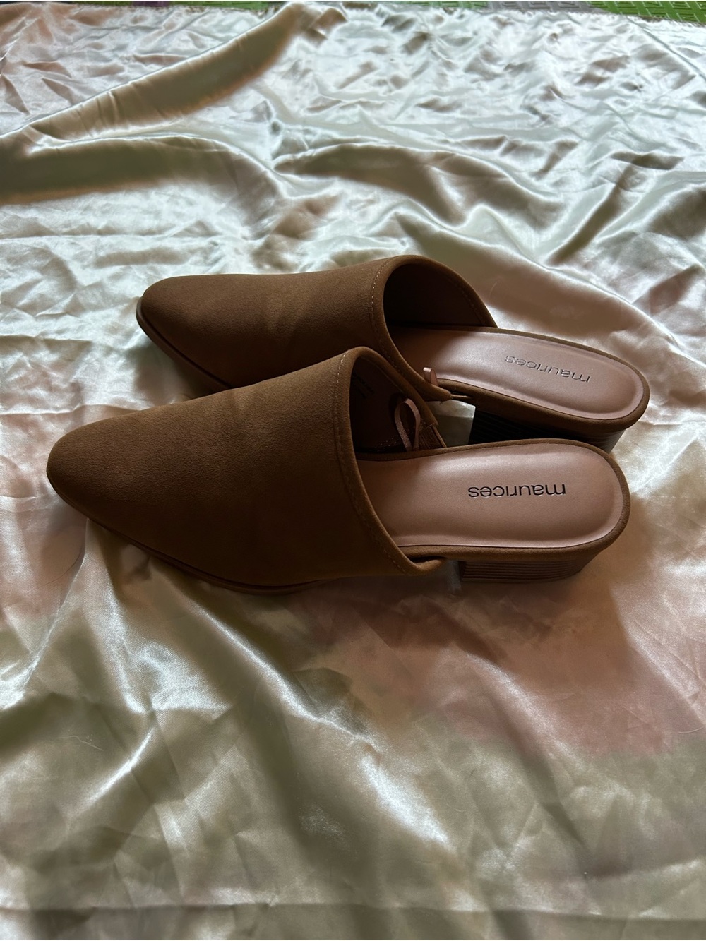 Maurices Tan Bailey Slip-On Block Heel Mule size 9